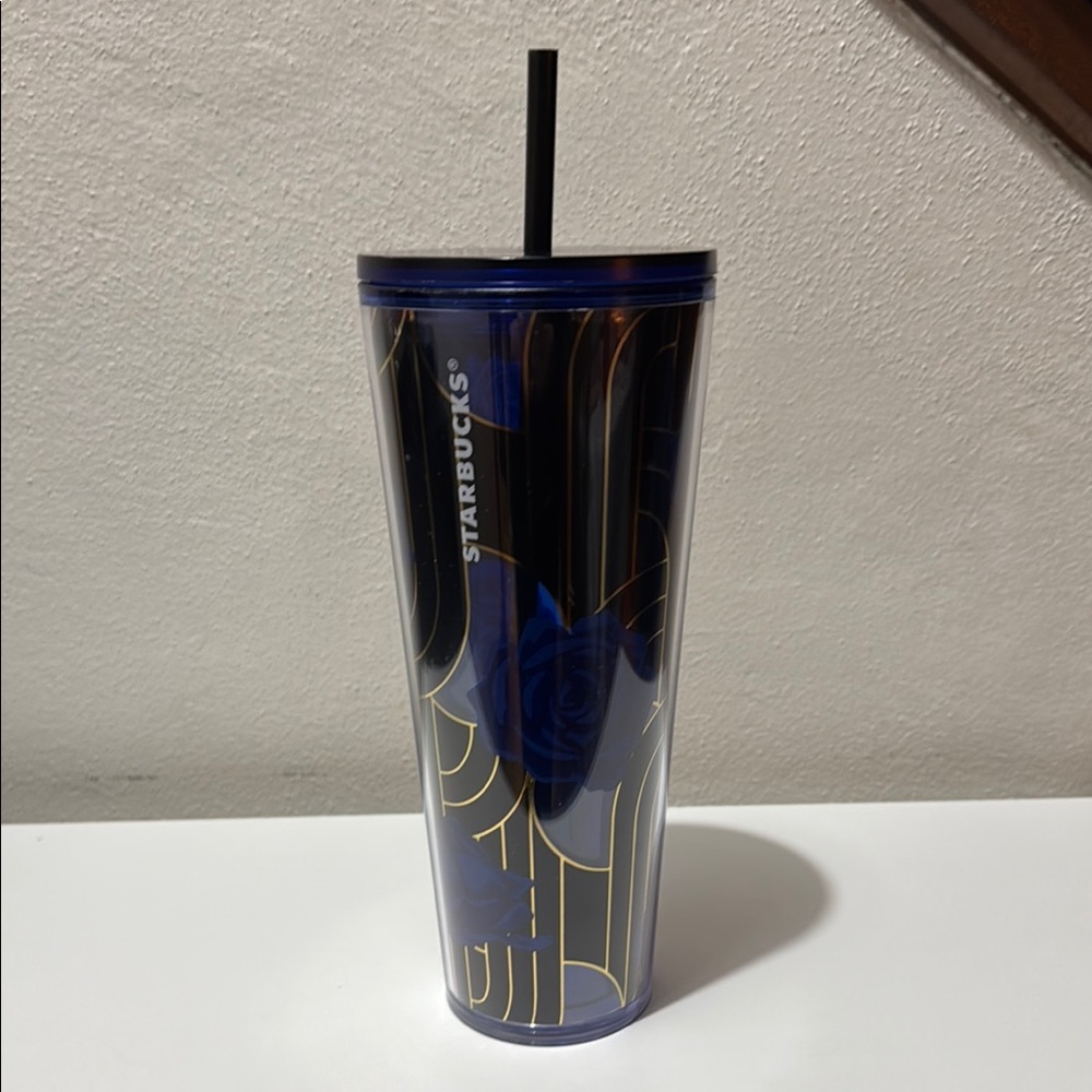 Starbucks Midnight Blue Tumbler with Gold Design